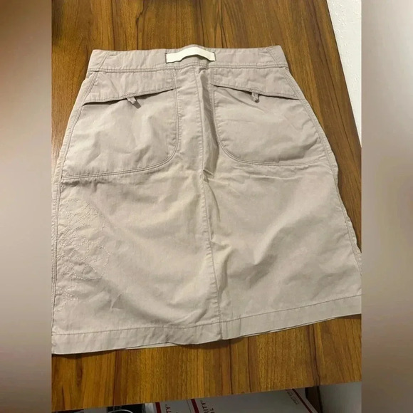 L.L BEAN Tan Khaki Adjustable Waist Casual Skirt Size 4 - Picture 4 of 11